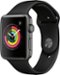 Geek Squad Certified Refurbished Apple Watch Series 3 (GPS) 42mm Space Gray Aluminum Case with Black Sport Band - Space Gray Aluminum - (2017)-Angle_Standard
