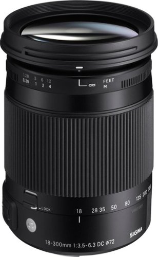 Sigma - 18-300mm f/3.5-6.3 DC Macro OS HSM Optical Zoom Lens for Canon EF - Black