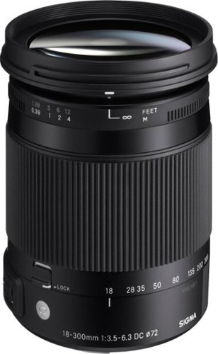 Sigma - 18-300mm f/3.5-6.3 DC Macro OS HSM Optical Zoom Lens for Nikon AF-S - Black-Front_Standard 