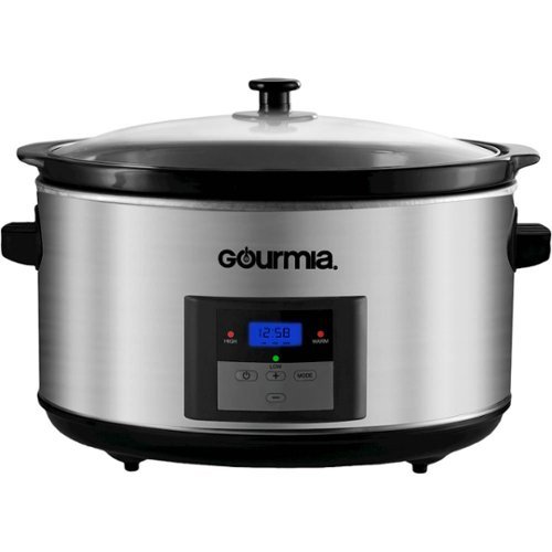Gourmia - 8.5-Quart Slow Cooker - Stainless Steel/Black