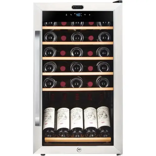 Front. Whynter - 34-Bottle Wine Cooler - Stainless steel.
