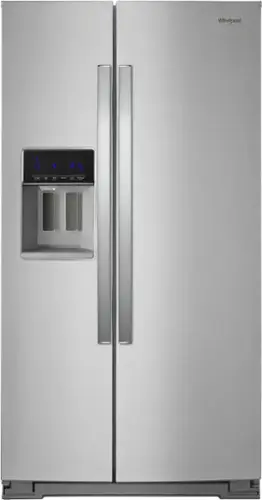 Front. Whirlpool - 20.6 Cu. Ft. Side-by-Side Counter-Depth Refrigerator - Fingerprint Resistant Stainless Steel.
