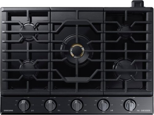 Samsung - Samsung-Chef Collection 30"  Fingerprint Resistant Gas Cooktop-Matte Black Stainless Steel-Front_Standard 