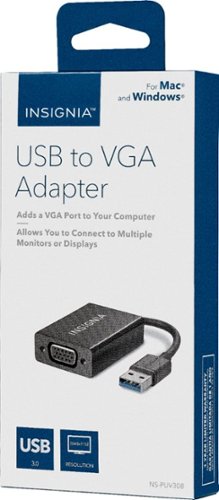 Insignia™ USB to VGA Adapter - Black GLOBAL SHIPPING