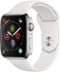 Apple Watch Series 4 (GPS + Cellular) 44mm Stainless Steel Case with White Sport Band-Left_Standard 
