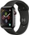 Apple Watch Series 4 (GPS + Cellular) 44mm Space Black Stainless Steel Case with Black Sport Band - Space Black Stainless Steel-Left_Standard 