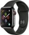 Apple Watch Series 4 (GPS + Cellular) 40mm Stainless Steel Case with Black Sport Band - Space Black - (2018)-Left_Standard