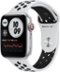 Apple Watch Nike Series 6 (GPS + Cellular) 44mm Silver Aluminum Case with Pure Platinum/Black Nike Sport Band - Silver-Front_Standard 