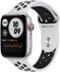Apple Watch Nike Series 6 (GPS + Cellular) 44mm Silver Aluminum Case with Pure Platinum/Black Nike Sport Band - Silver - (2020)-Front_Standard