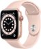 Apple Watch Series 6 (GPS + Cellular) 44mm Gold Aluminum Case with Pink Sand Sport Band - Gold-Front_Standard 