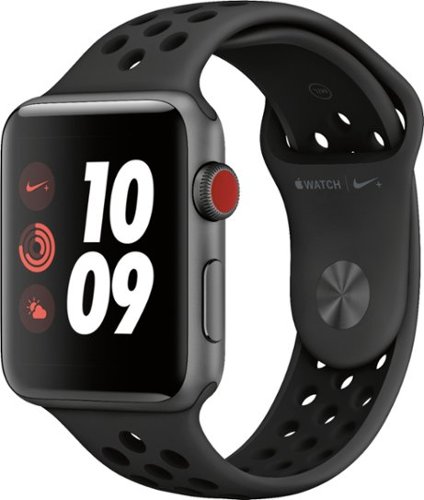 Apple Watch Nike+ Series 3 (GPS + Cellular) 42mm Space Gray Aluminum Case with Anthracite/Black Nike Sport Band - Space Gray - (2015)-Left_Standard 