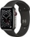 Apple Watch Series 6 (GPS + Cellular) 44mm Graphite Stainless Steel Case with Black Sport Band-Front_Standard 