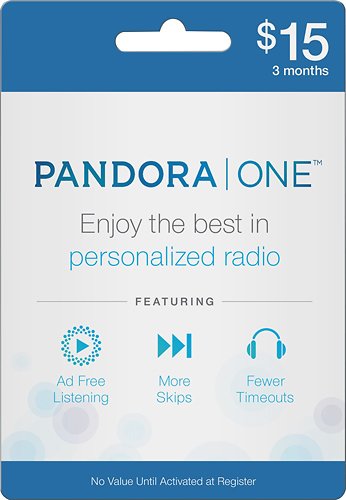  3-Month Pandora One Subscription Card