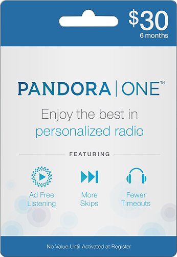 Pandora - 6-Month One Subscription Card