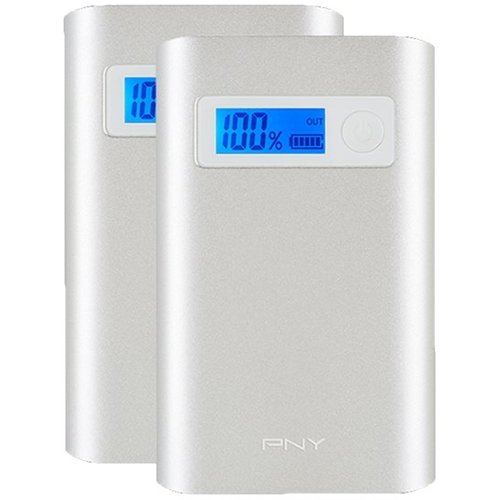  PNY - PowerPack AD7800 7,800 mAh Portable Charger for Most USB-Enabled Devices - Silver