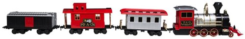  FAO Schwarz - 34-Piece Motorized Train Set - Black/Red/White