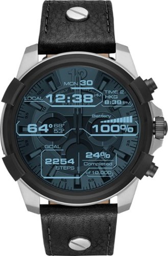 Diesel - On Full Guard Smartwatch 48mm Stainless Steel - Black/silver-Front_Standard 