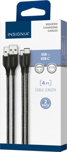 Insignia™ 4' USB-A to USB-C Charge-and-Sync Cable (2 Pack) - Charcoal BUY ONLINE
