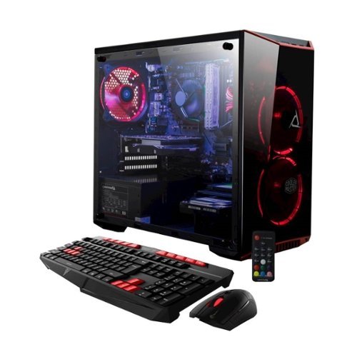 CybertronPC - CLX SET Desktop - Intel Core i5-8400 - 16GB Memory - NVIDIA GeForce GTX 1050 Ti - 120GB SSD + 1TB HDD - Black/Red-Front_Standard 