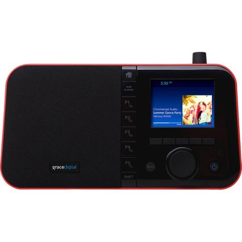 Grace Digital - Mondo+ Wireless Speaker and Internet Radio with Chromecast built-in - Matte Red-Front_Standard 
