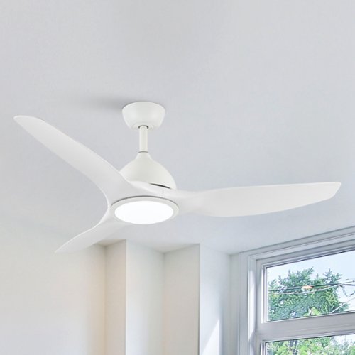 Vaczon - 52" Modern Integrated LED Propeller Ceiling Fan with Remote - White-Front_Standard 