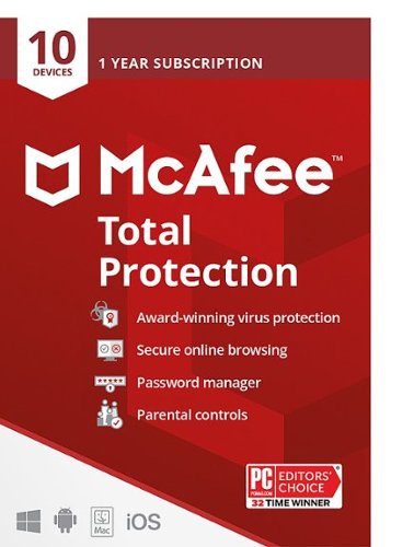 McAfee - Total Protection (10 Device) (1-Year Subscription) - Windows, Mac OS, Apple iOS, Android