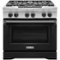 KitchenAid - 5.1 Cu. Ft. Self-Cleaning Freestanding Dual Fuel Convection Range - Imperial Black-Front_Standard