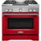 KitchenAid - 5.1 Cu. Ft. Self-Cleaning Freestanding Dual Fuel Convection Range - Signature Red-Front_Standard