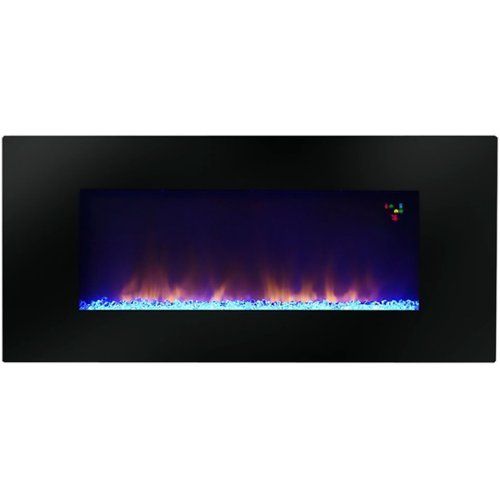 Warm House - Electric Fireplace - Black-Front_Standard 