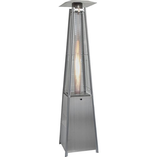 Hanover - 7-Ft. 42,000 BTU Pyramid Propane Patio Heater - Stainless Steel-Front_Standard 