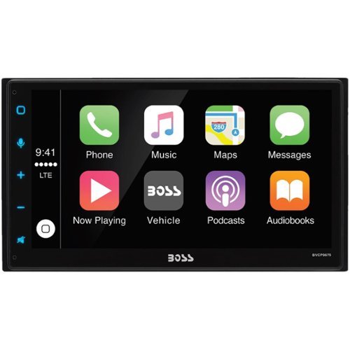  BOSS Audio - 6.75&quot; - Apple CarPlay - Built-in Bluetooth - In-Dash Digital Media Receiver - Black