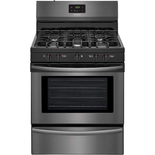Frigidaire - 4.2 Cu. Ft. Freestanding Gas Range - Black stainless steel-Front_Standard 