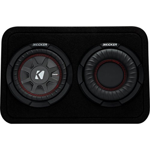 KICKER - CompRT Loaded Enclosures Single-Voice-Coil 4-Ohm Subwoofer - Sleek black-Front_Standard 