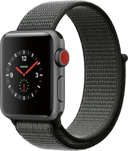 GS Cert Refurb Apple Watch Series 3 (GPS + Cell) 38mm w Dark Olive Sport Loop - Space Gray - Space Gray - (2017)-Angle_Standard