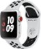 Geek Squad Certified Refurbished Apple Watch Nike+ Series 3 (GPS + Cellular) 38mm with Pure Platinum Sport Band - Silver Aluminum - (2017)-Angle_Standard