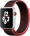 Geek Squad Certified Refurbished Apple Watch Nike+ Series 3 (GPS + Cellular) 42mm with Bright Crimson Sport Loop - Silver Aluminum - (2017)-Angle_Standard