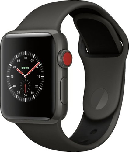 Geek Squad Certified Refurbished Apple Watch Edition (GPS + Cellular) 38mm with Gray/Black Sport Band - Gray Ceramic - (2019)-Angle_Standard 