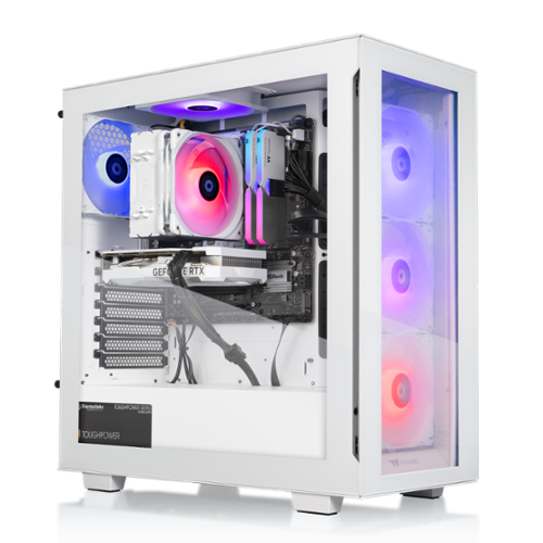 Thermaltake - LCGS View 1460TS-350 Gaming Desktop Intel Core i7-14700F, 32GB DDR5 Memory, NVIDIA GeForce RTX 5060 Ti 8GB, 1TB NVMe M2 - White