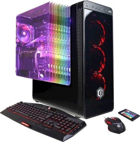 CyberPowerPC - Gaming Desktop - Intel Core i7 - 16GB Memory - NVIDIA GeForce GTX 1070 Ti - 240GB Solid State Drive + 3TB Hard Drive - Black-Front_Standard 