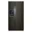 Front. Whirlpool - 20.6 Cu. Ft. Side-by-Side Counter-Depth Refrigerator - Black Stainless Steel.