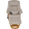 Relaxzen - Massage Recliner with Lumbar Heat and Ottoman - Beige with Wood Base-Front_Standard
