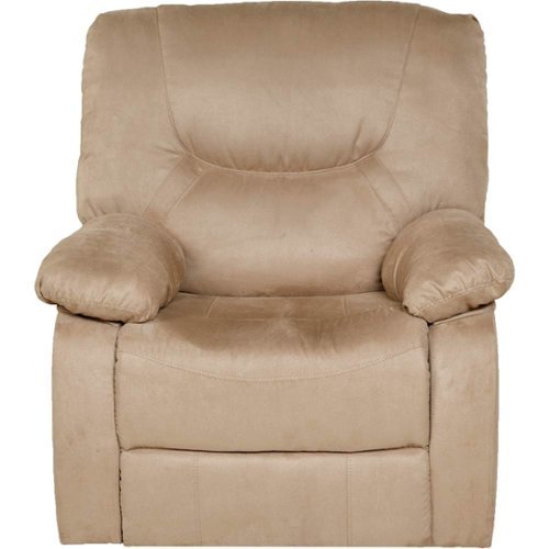 Relaxzen - Rocker Recliner Chair - Beige-Front_Standard 