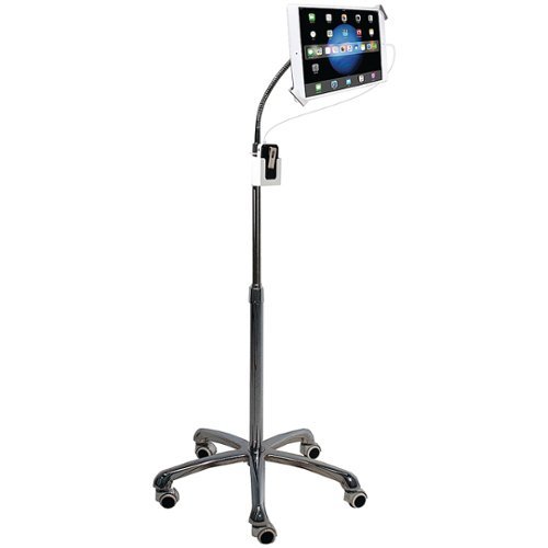 CTA Digital - Heavy-Duty Security Gooseneck Floor Stand for iPad/Tablet