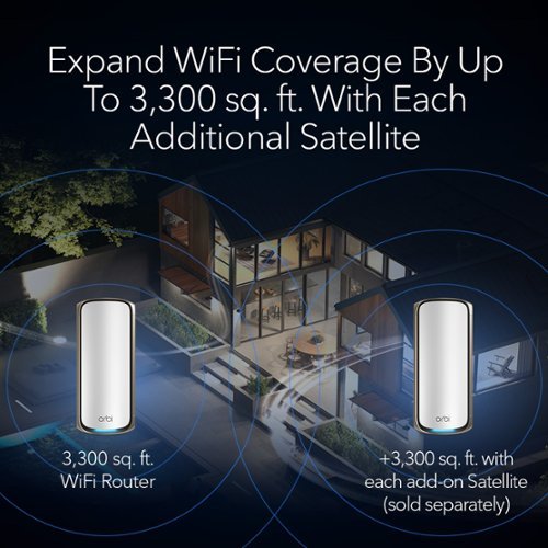 NETGEAR Orbi 970 Series BE27000 Quad-band Mesh Wi-Fi 7 Satellite – - White GLOBAL SHIPPING