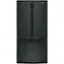 Front. GE - 18.6 Cu. Ft. French Door Counter-Depth Refrigerator - High Gloss Black.