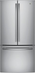GE - 18.6 Cu. Ft. French Door Counter-Depth Refrigerator - Stainless steel - Front_Standard