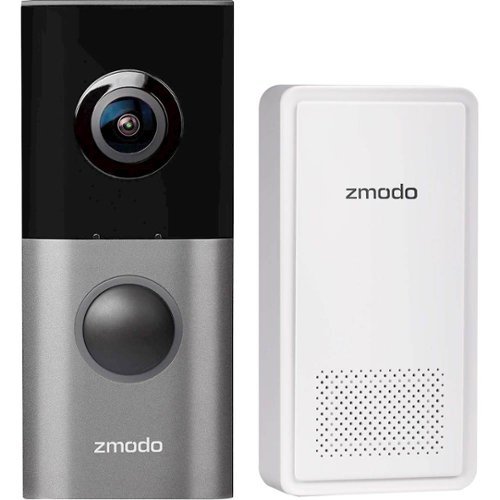 Zmodo - Greet Pro Wi-Fi Video Doorbell with Beam Wi-Fi Extender - Black-Front_Standard 
