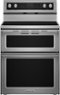 KitchenAid - 6.7 Cu. Ft. Self-Cleaning Freestanding Double Oven Electric Convection Range - Stainless Steel-Front_Standard 