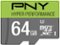 PNY - 64GB microSDHC Class 10 UHS-I/U3 Memory Card-Front_Standard