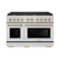 ZLINE - Autograph 48" Paramount Double Oven Dual Fuel Range w/ Champagne Bronze Accents (SDRZ-48-CB) - Stainless Steel-Front_Standard